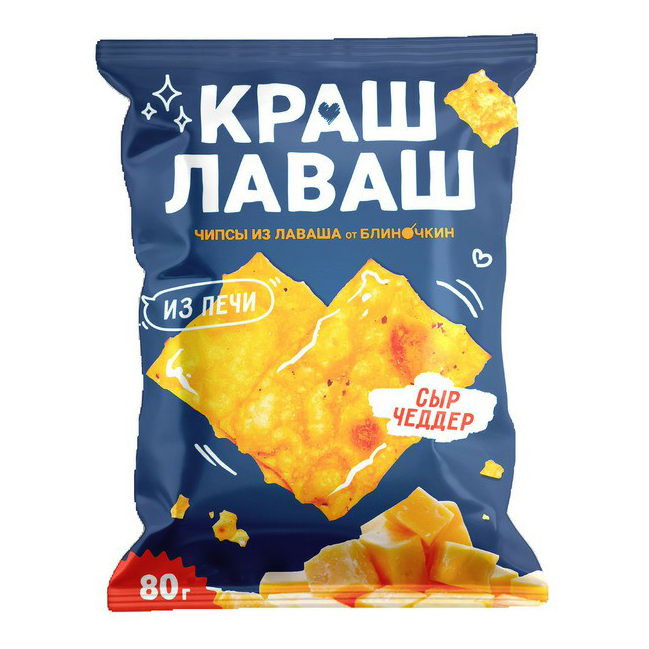 

Чипсы пшеничные Краш Лаваш сыр чеддер 80 г