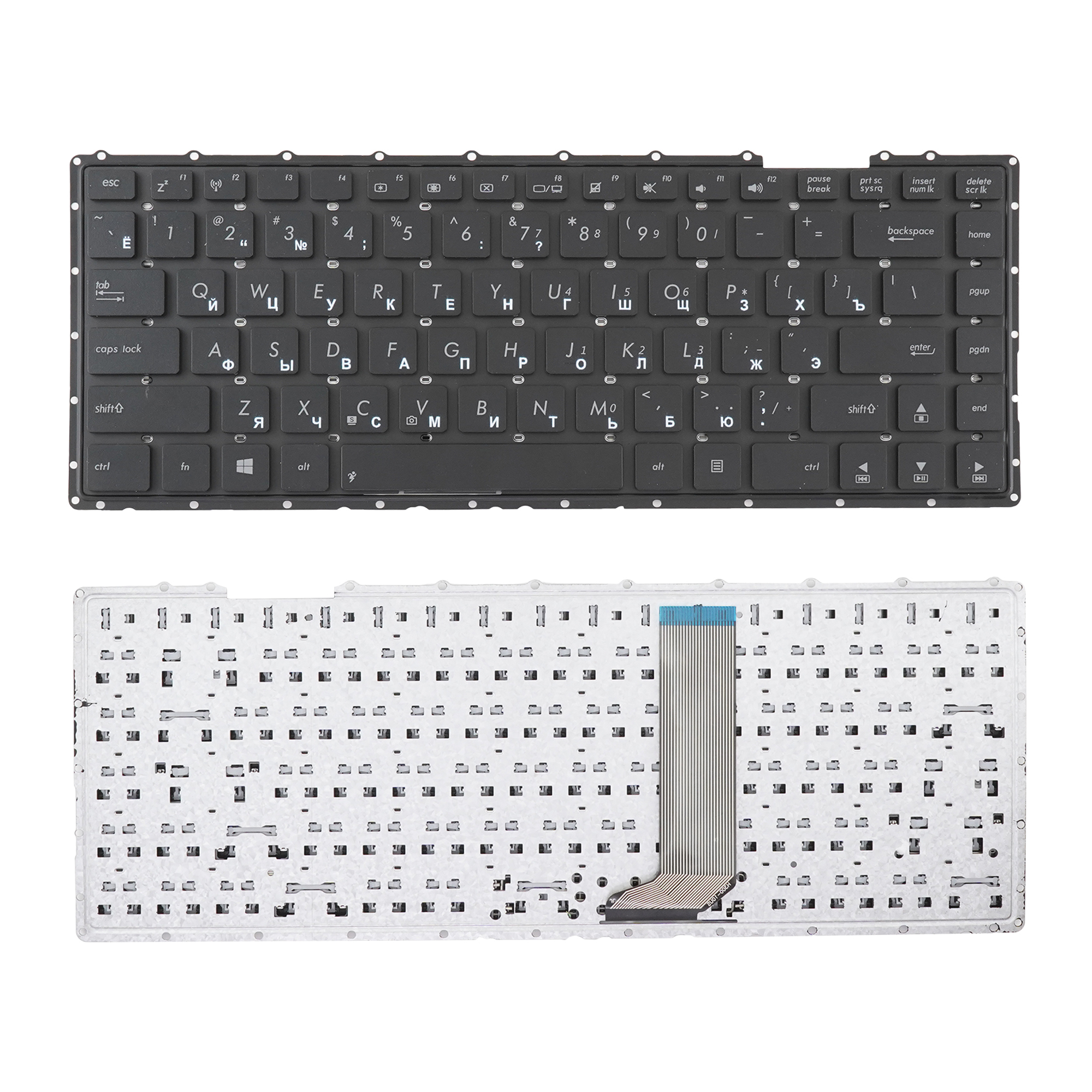 Клавиатура Azerty для ноутбука Asus X451/ X451C/ X451CA/ X451E/ X451M черная без рамки