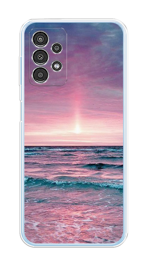 

Чехол на Samsung Galaxy A13 4G "Восход 3", Розовый;голубой, 2104850-2