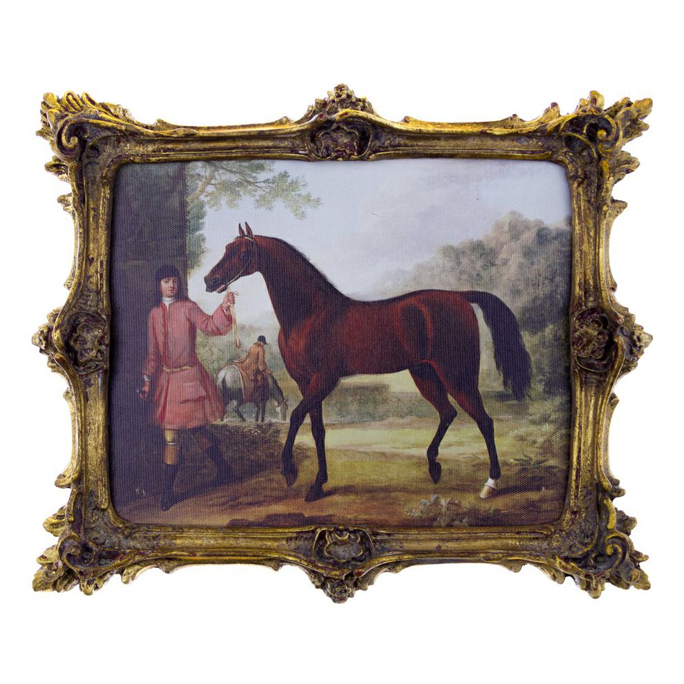 Панно прямоугольное Glasar Лошадь и мужчина 33 x 27 x 3 см печать