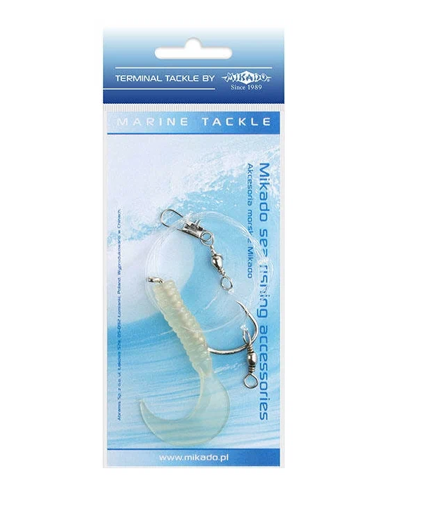 

Морская оснастка Mikado PILK D-TWIST RIG 7.5см,, крючок № 6/0 (2шт.) PHOSPHO, Серебристый;белый, PILK D-TWIST RIG