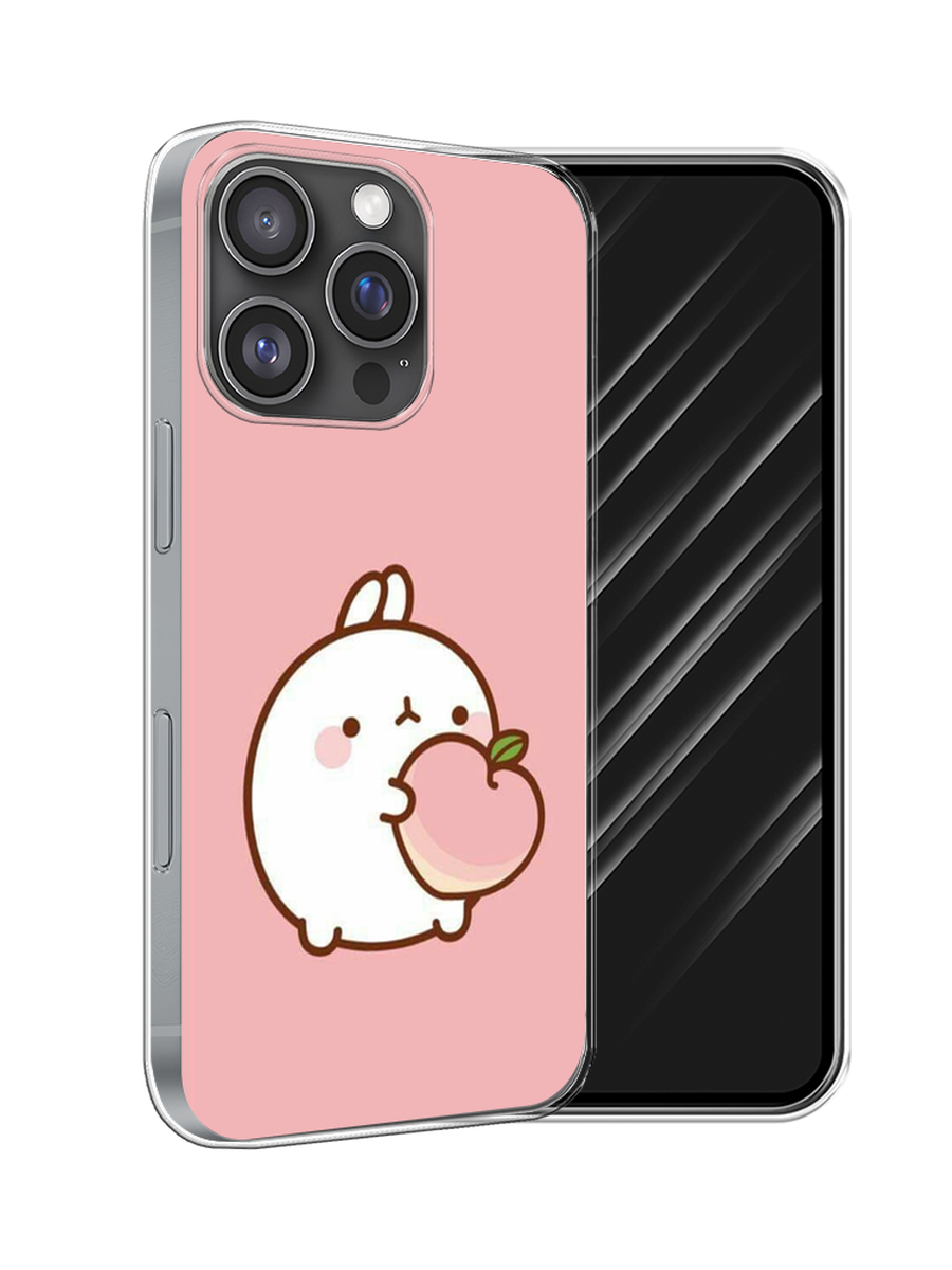 

Чехол Awog на Apple iPhone 16 Pro "Кролик с персиком", Розовый;бежевый, 16250-1