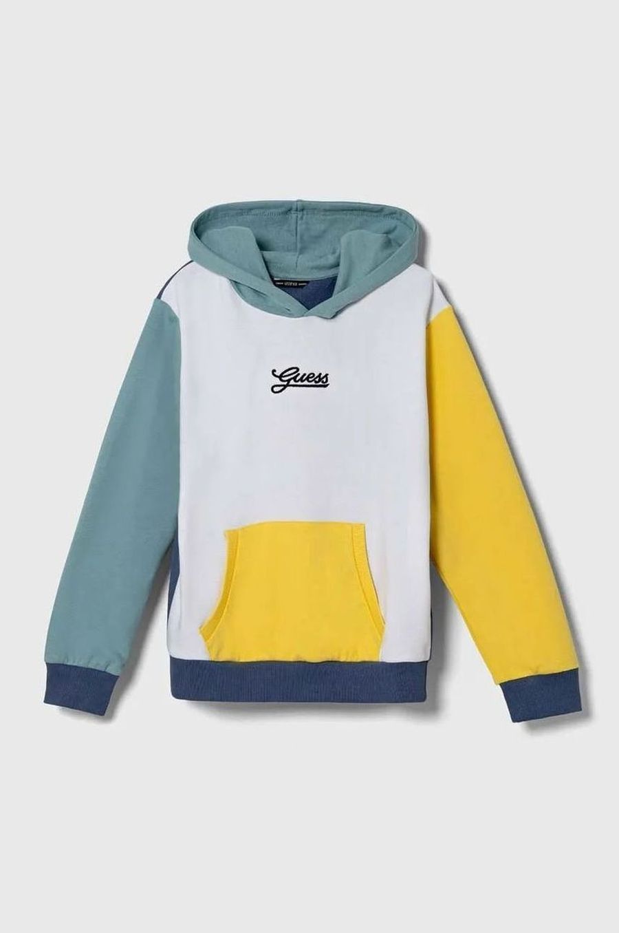 

Толстовка Guess для мальчиков, белая с жёлтым и синим, размер 7, L4YQ10KA6R3, Белый, L4YQ10KA6R3