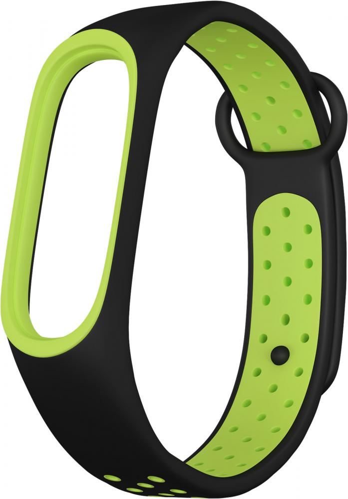 

Ремешок силиконовый GSMIN Sport Edition для Xiaomi Mi Band 5 (Черно-зеленый)