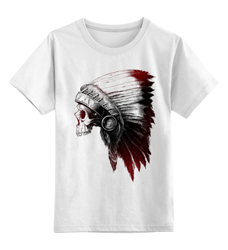 

Детская футболка Printio Череп индейца цв.белый р.152, 0000000772446