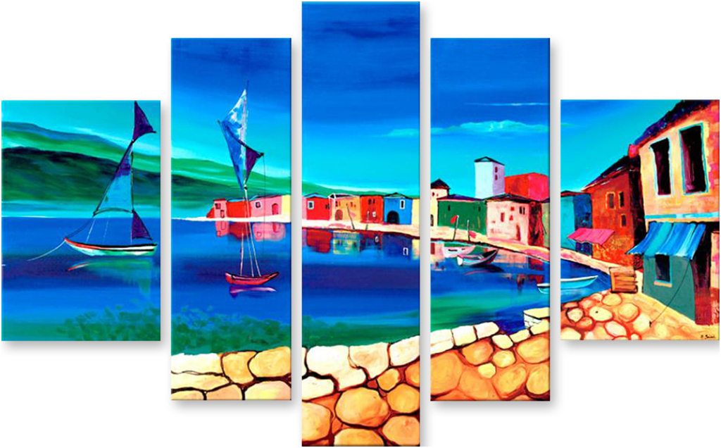 

Картина модульная на холсте Модулка Голубой залив 120x60 см, 1129