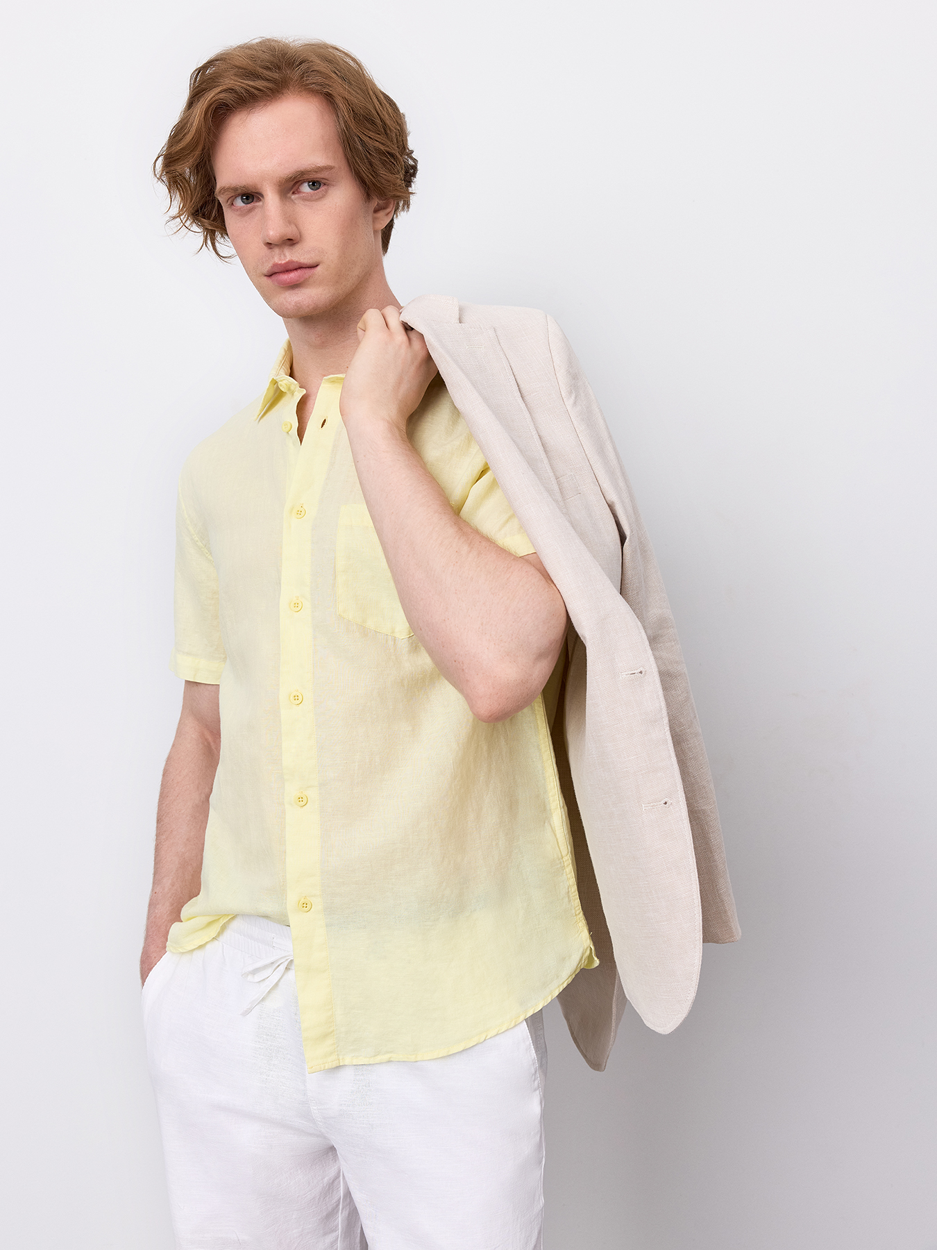 

Рубашка мужская Just Clothes 000000414 желтая 58 RU, Желтый, 000000414
