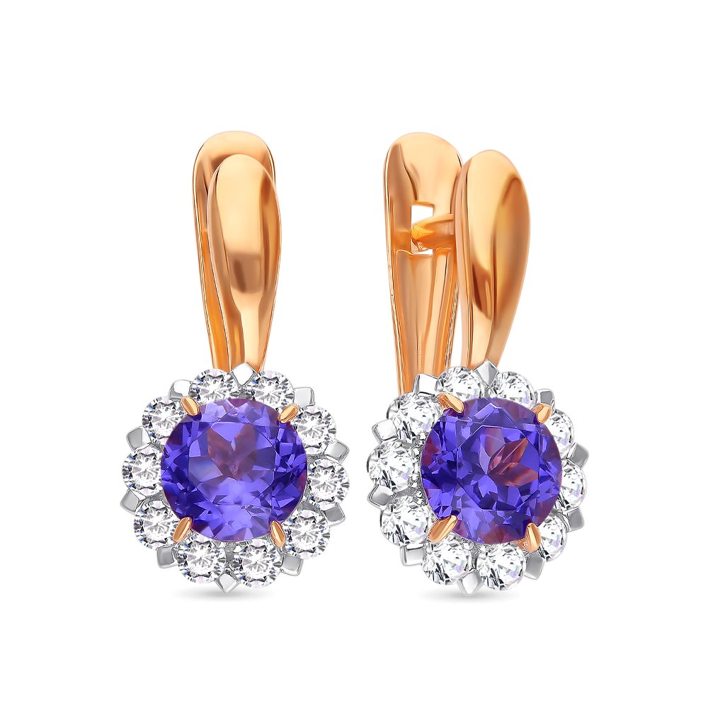 

Серьги из красного золота с танзанитом, фианитом 585Gold 202007736, 202007736