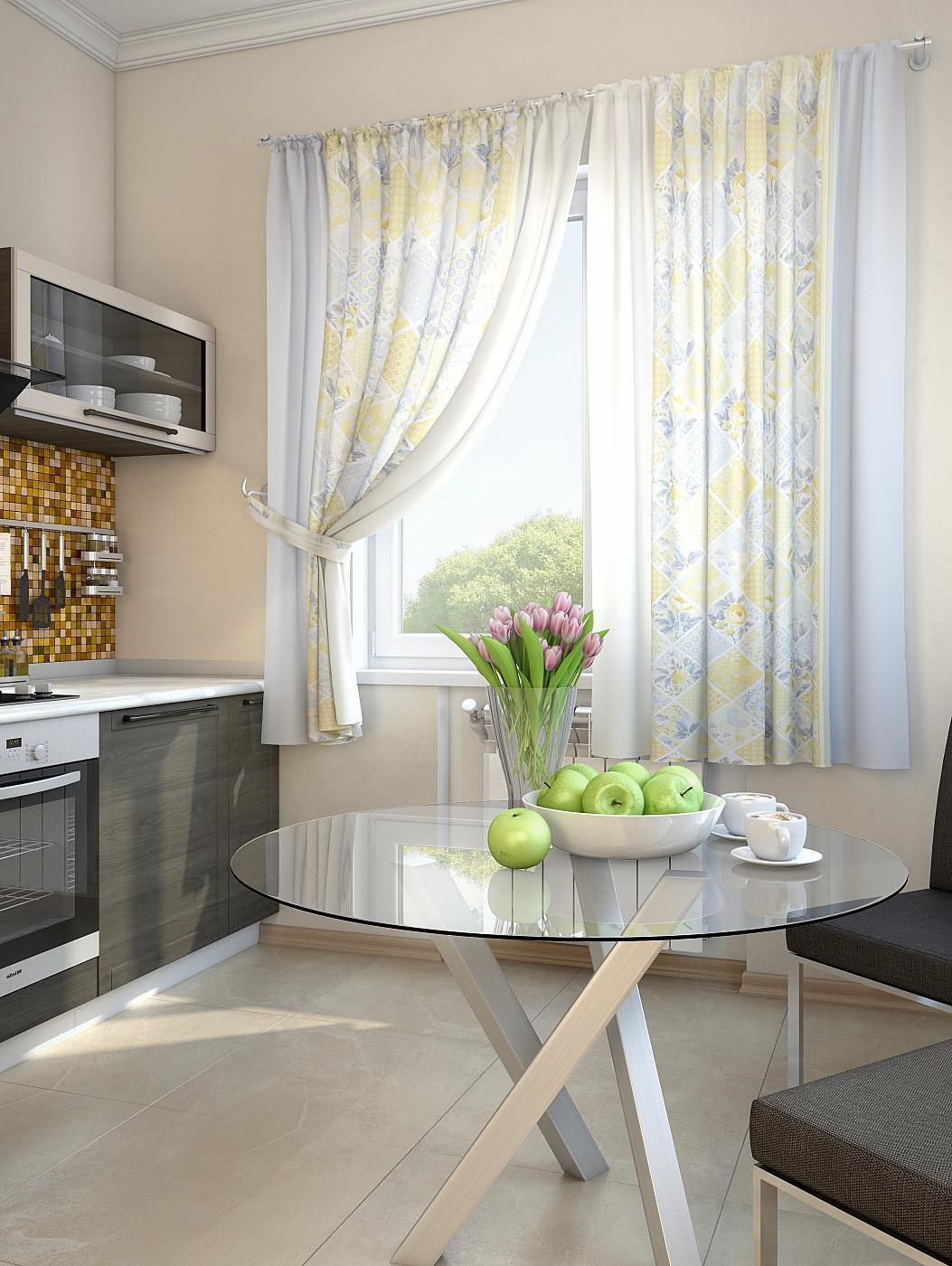

Комплекты штор AT HOME Алиб (голубой) высота 180 см, ширина 150 см, Белый, 920112