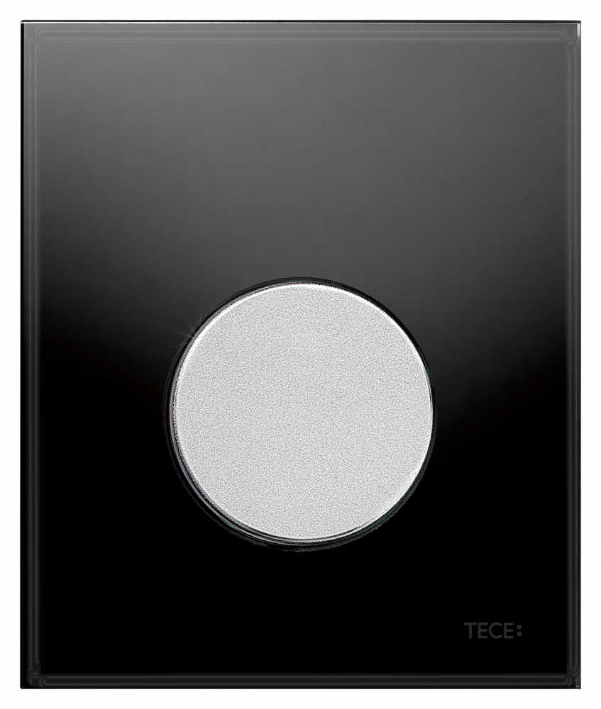Кнопка смыва Tece Loop Urinal 9242655 чёрное стекло (кнопка хром матовый)