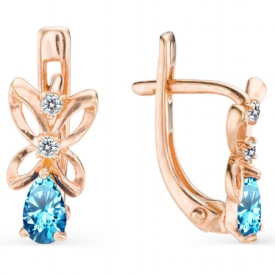 

Серьги с 6 фианитами из серебра с позолотой Вероника С639-583М6, С639-583М6