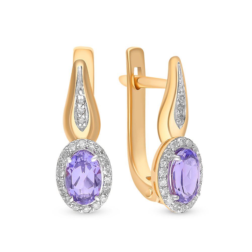 

Серьги из красного золота с танзанитом, бриллиантом 585Gold 202007755, 202007755