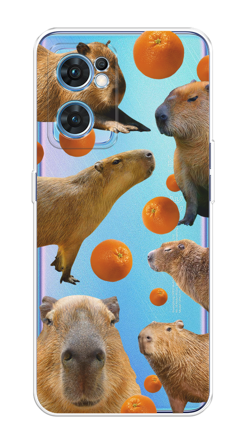 

Чехол на Oppo Find X5 Lite "Капибара и апельсины", Бежевый;оранжевый, 259850-1