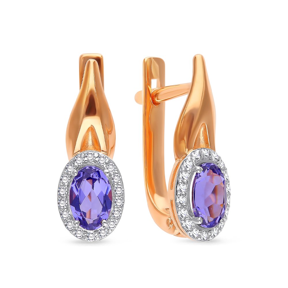 

Серьги из красного золота с танзанитом, бриллиантом 585Gold 202007739, 202007739