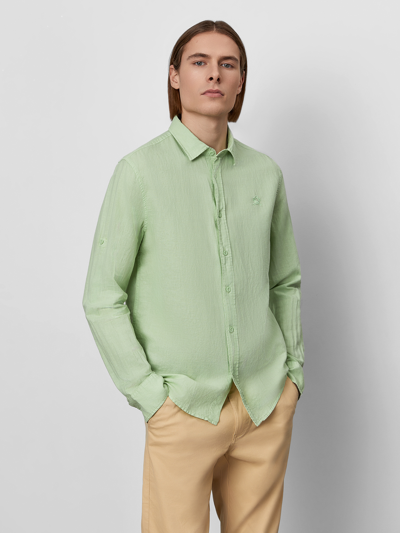 

Рубашка мужская Just Clothes 000000415 зеленая 56 RU, Зеленый, 000000415