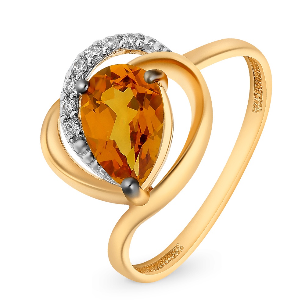 

Кольцо женское из красного золота с султанитом, фианитом 585Gold 201012636, р. 17,5, 201012636