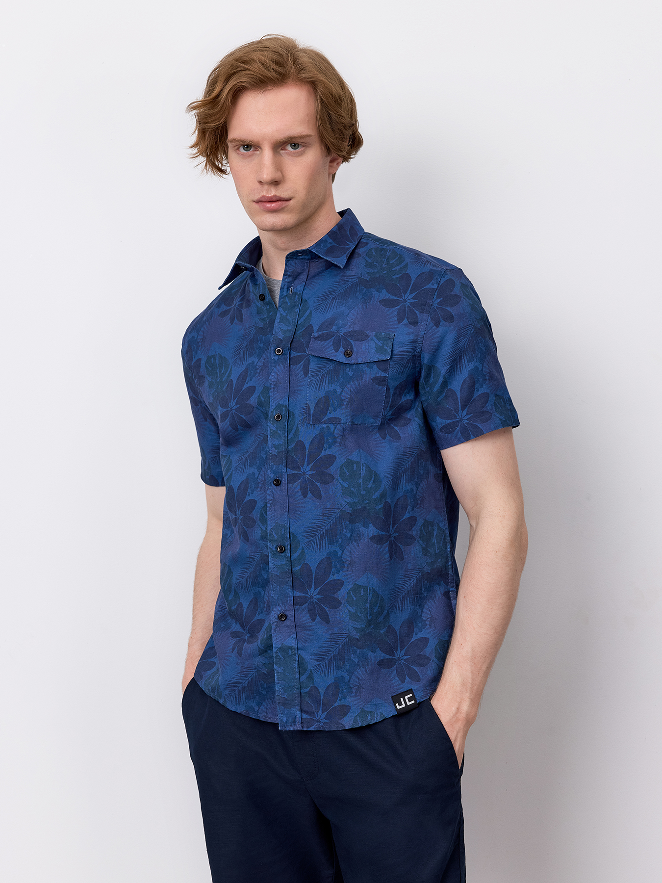 

Рубашка мужская Just Clothes 454926 синяя 56 RU, Синий, 454926