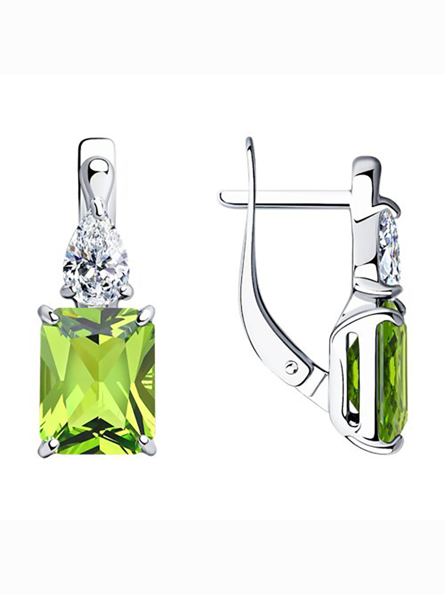 

Серьги из серебра 585Gold 702009144, ситалл/фианит, 702009144