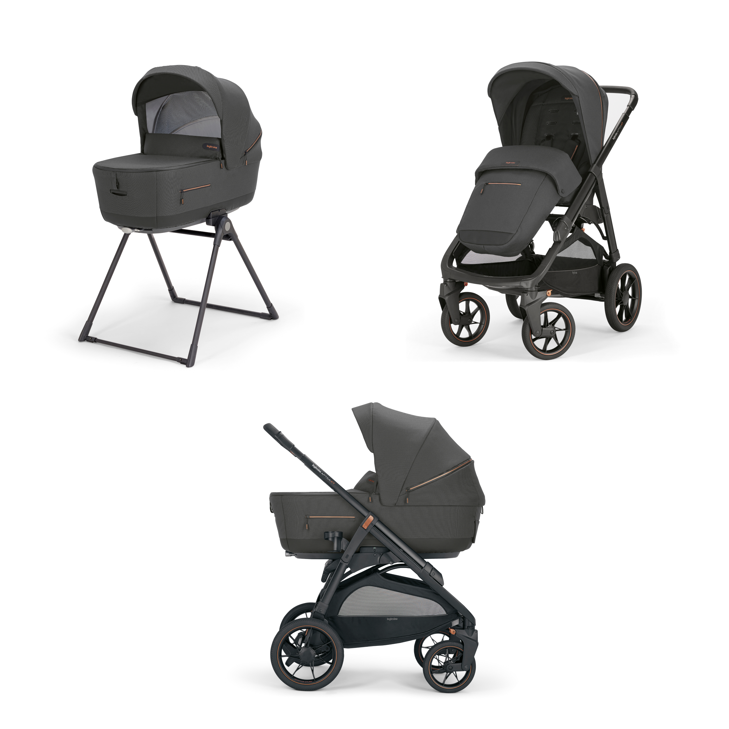 Коляска 2 В 1 Inglesina Aptica Xt New с подставкой под люльку Stand Up Magnet Grey подставка для люльки inglesina stand up grey ardesia