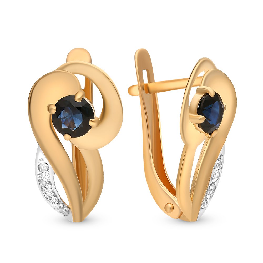 

Серьги из красного золота с сапфиром, бриллиантом 585Gold 102006721, 102006721
