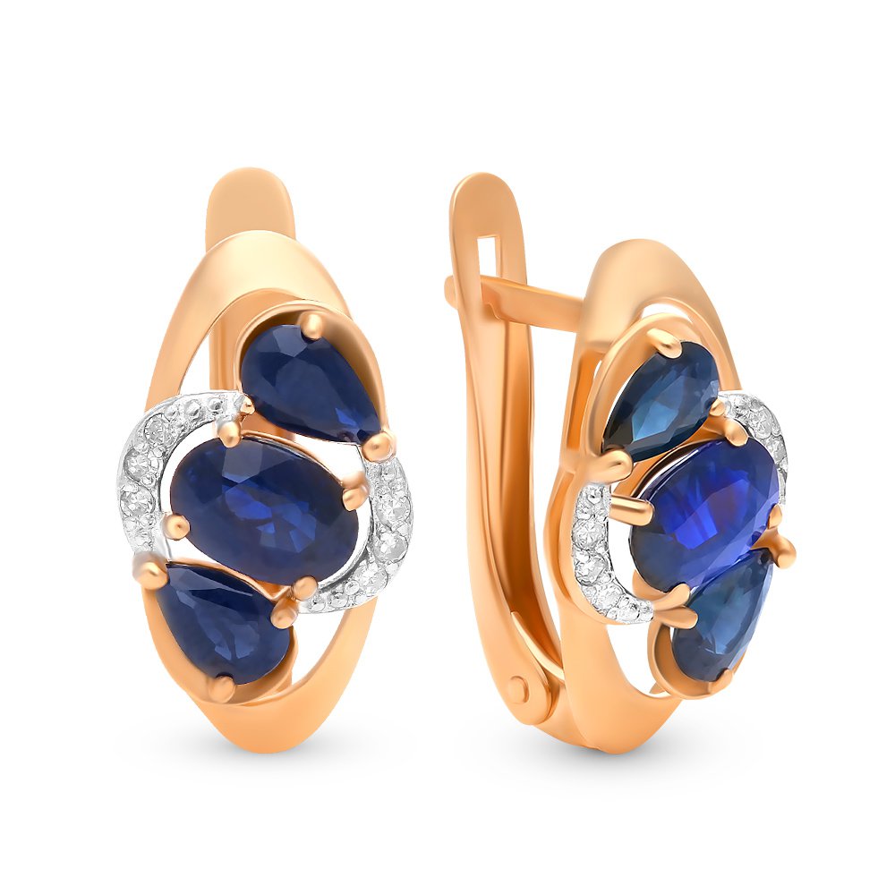 

Серьги из красного золота с сапфиром, бриллиантом 585Gold 102006573, 102006573