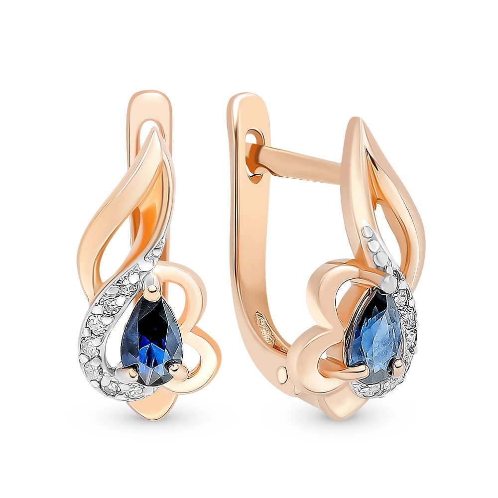 

Серьги из красного золота с сапфиром, бриллиантом 585Gold 102006438, 102006438