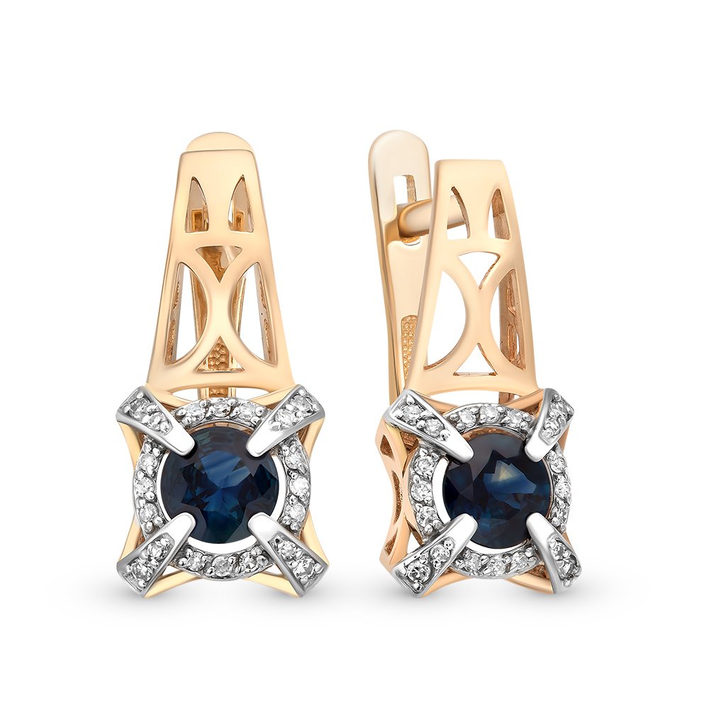 

Серьги из красного золота с сапфиром, бриллиантом 585Gold 102006261, 102006261