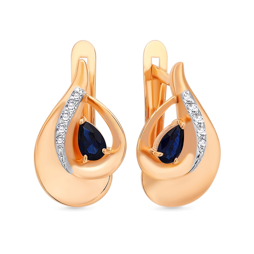 

Серьги из красного золота с сапфиром, бриллиантом 585Gold 102006251, 102006251