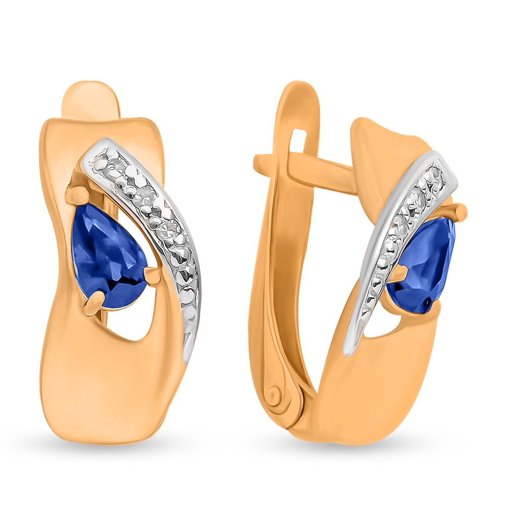 

Серьги из красного золота с сапфиром, бриллиантом 585Gold 102006230, 102006230