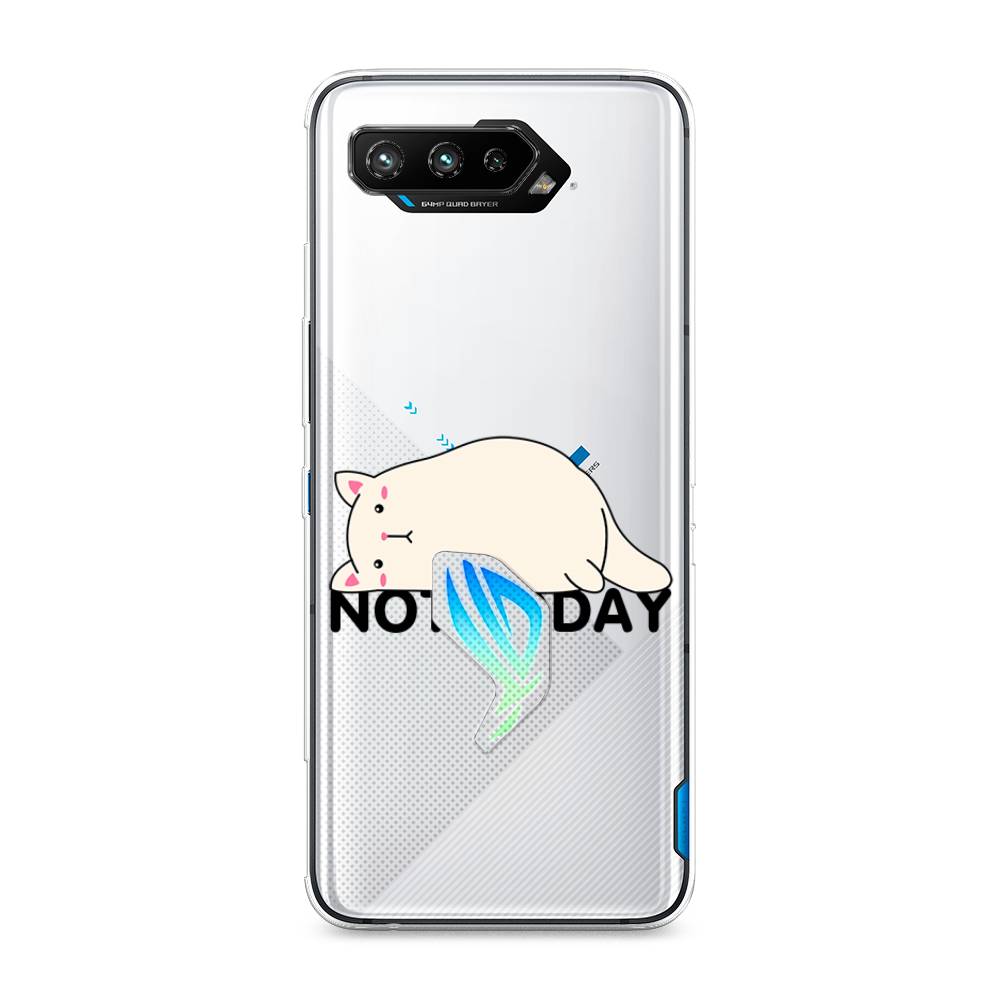 

Чехол на Asus ROG Phone 5 "Cat not today", Белый;розовый;черный, 44550-1