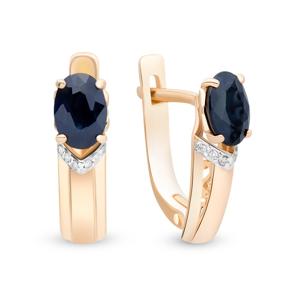 

Серьги из красного золота с сапфиром, бриллиантом 585Gold 102006005, 102006005