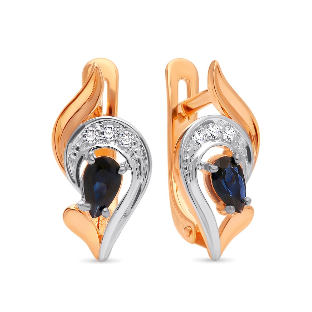 

Серьги из красного золота с сапфиром, бриллиантом 585Gold 102005999, 102005999