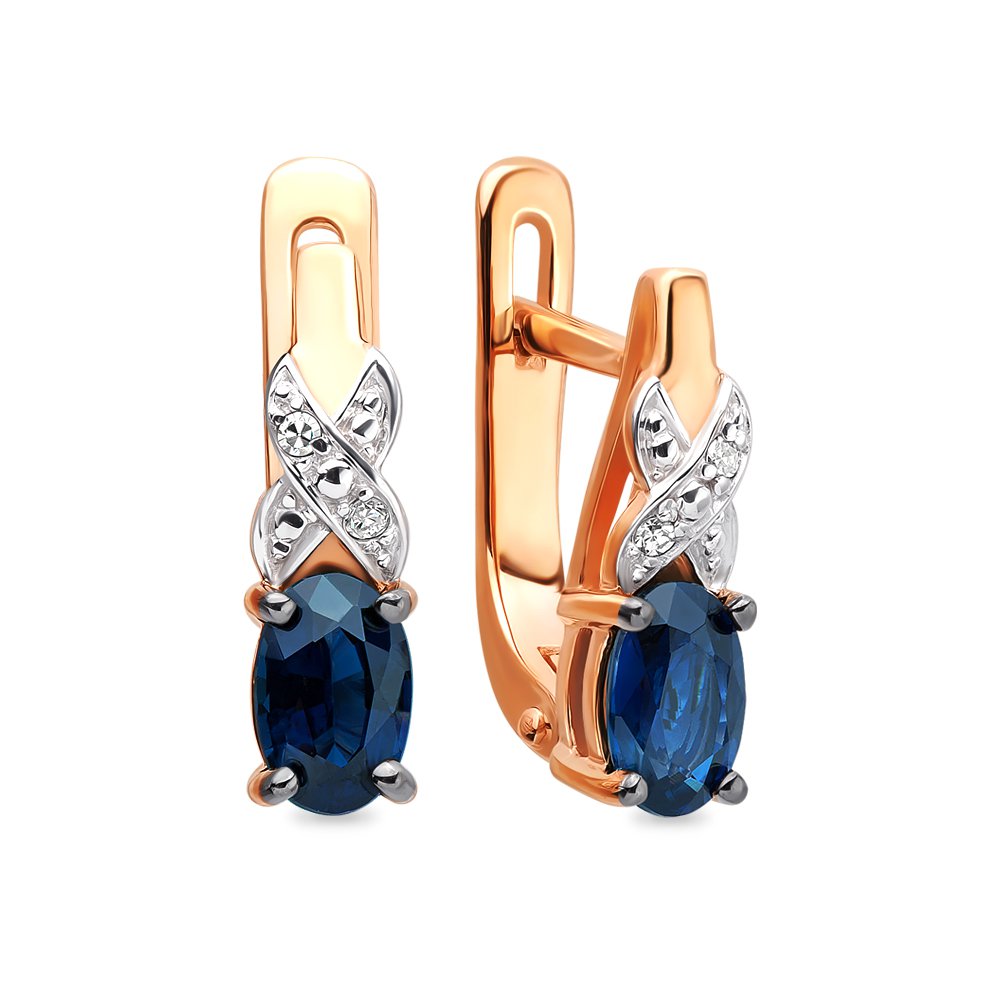 

Серьги из красного золота с сапфиром, бриллиантом 585Gold 102005980, 102005980
