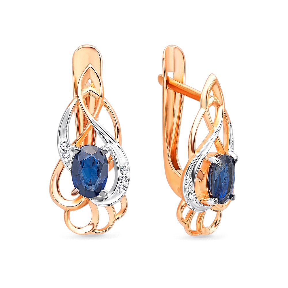 

Серьги из красного золота с сапфиром, бриллиантом 585Gold 102005940, 102005940