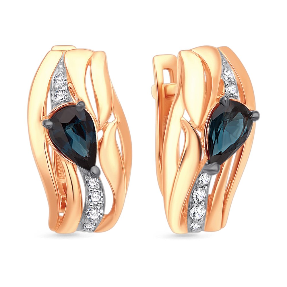 

Серьги из красного золота с сапфиром, бриллиантом 585Gold 102005937, 102005937