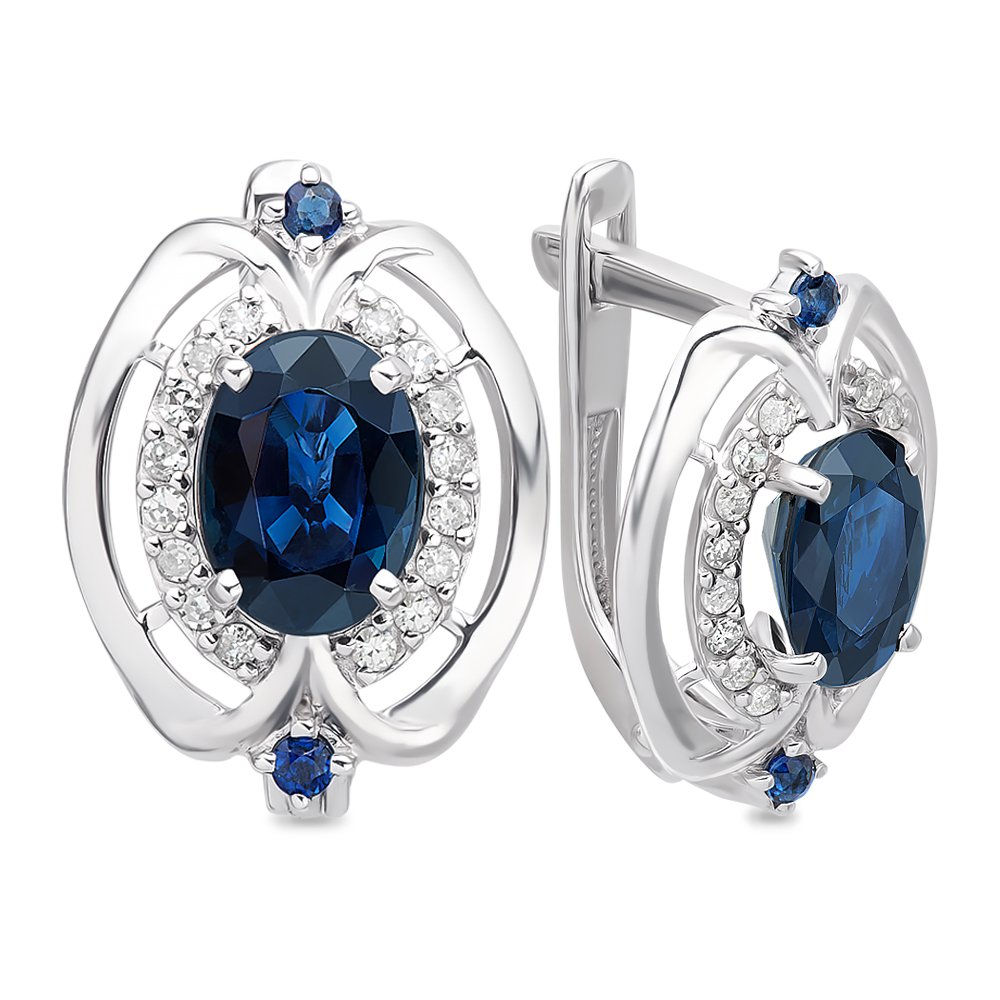 

Серьги из белого золота с сапфиром, бриллиантом 585Gold 102005802, 102005802