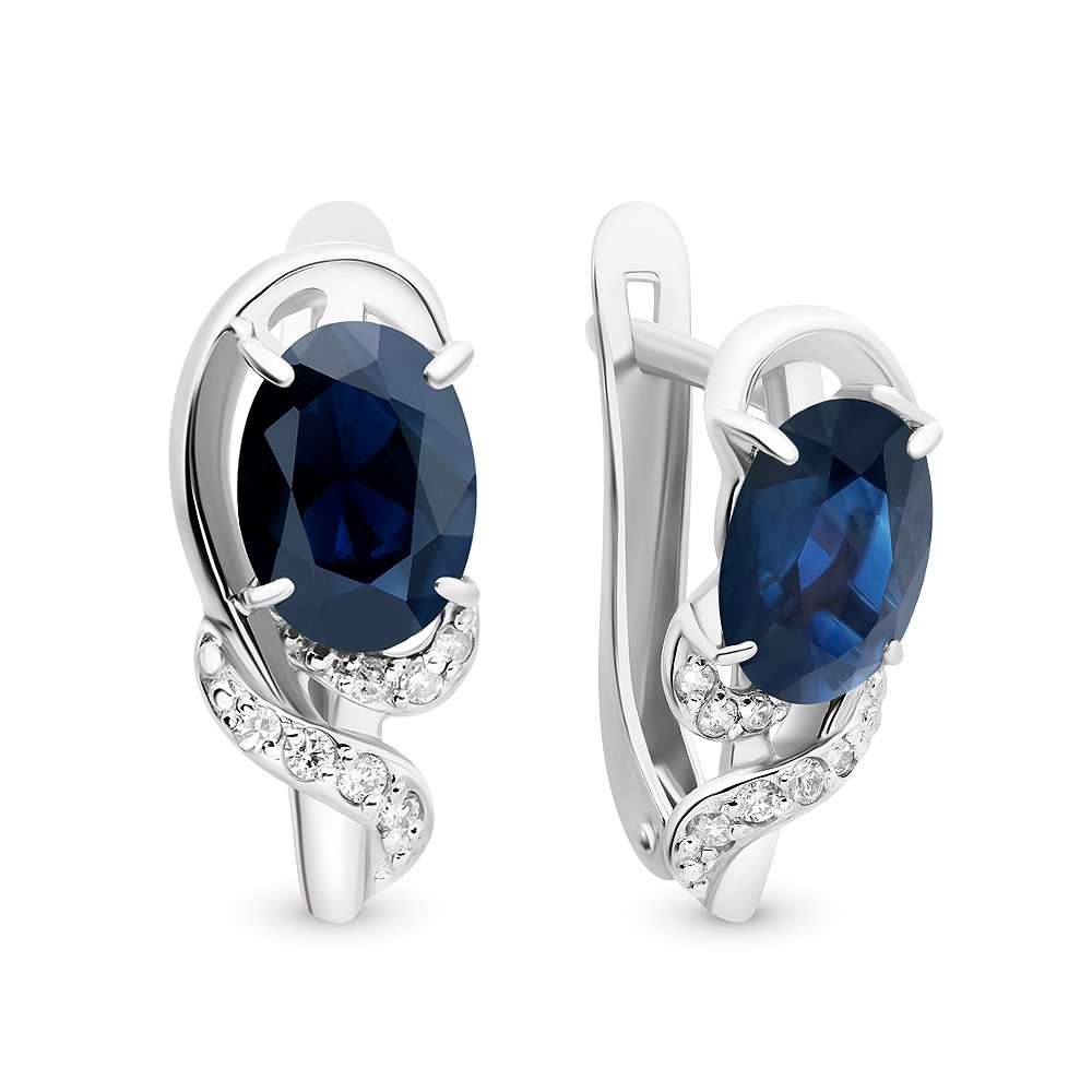 

Серьги из белого золота с сапфиром, бриллиантом 585Gold 102005791, 102005791