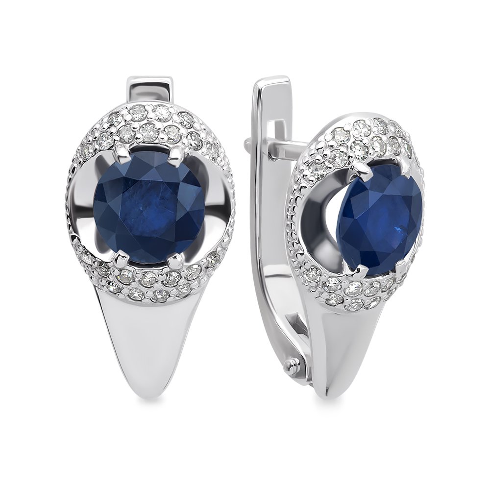 

Серьги из белого золота с сапфиром, бриллиантом 585Gold 102005493, 102005493