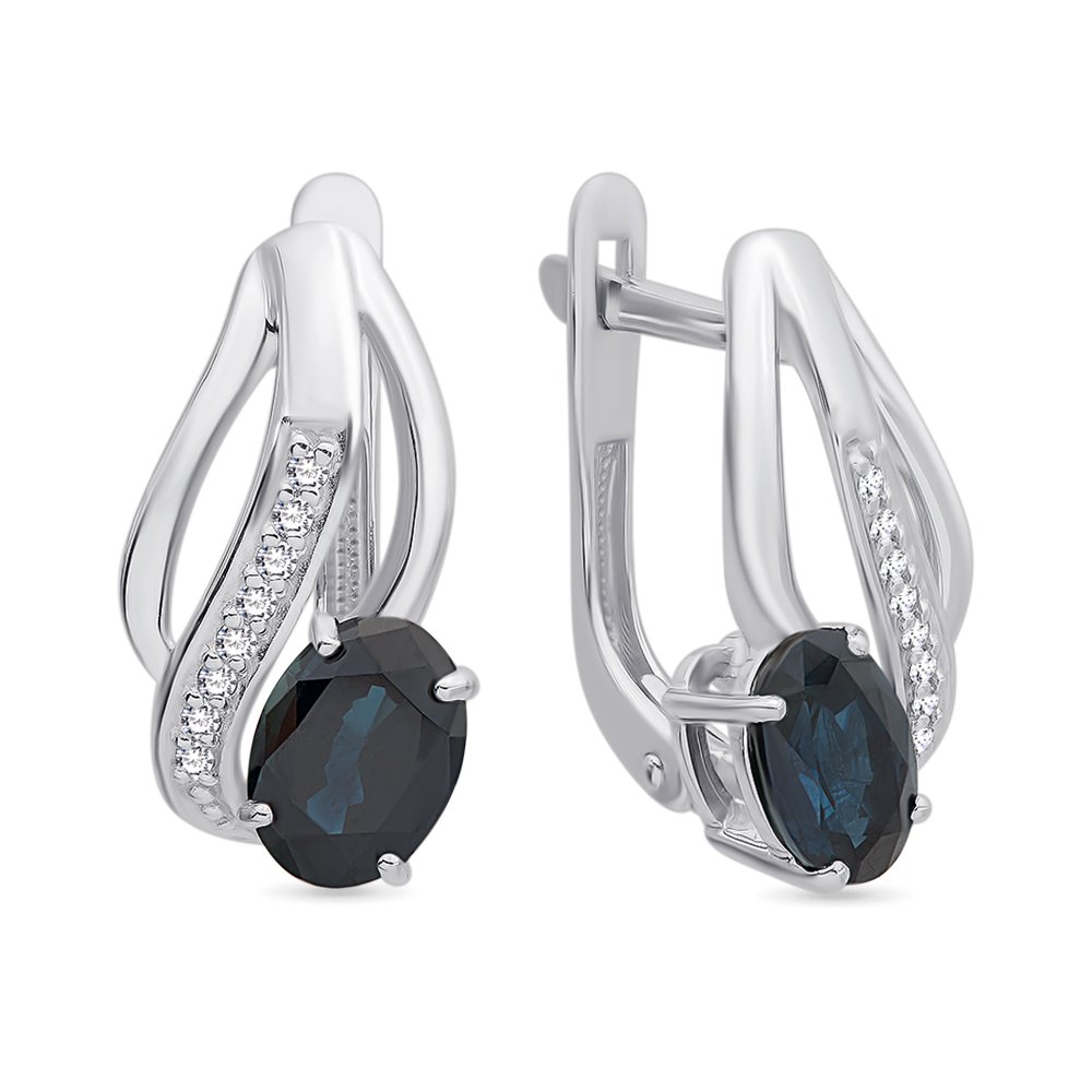 

Серьги из белого золота с сапфиром, бриллиантом 585Gold 102005462, 102005462