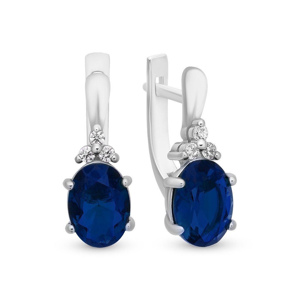 

Серьги из белого золота с сапфиром, бриллиантом 585Gold 102005451, 102005451