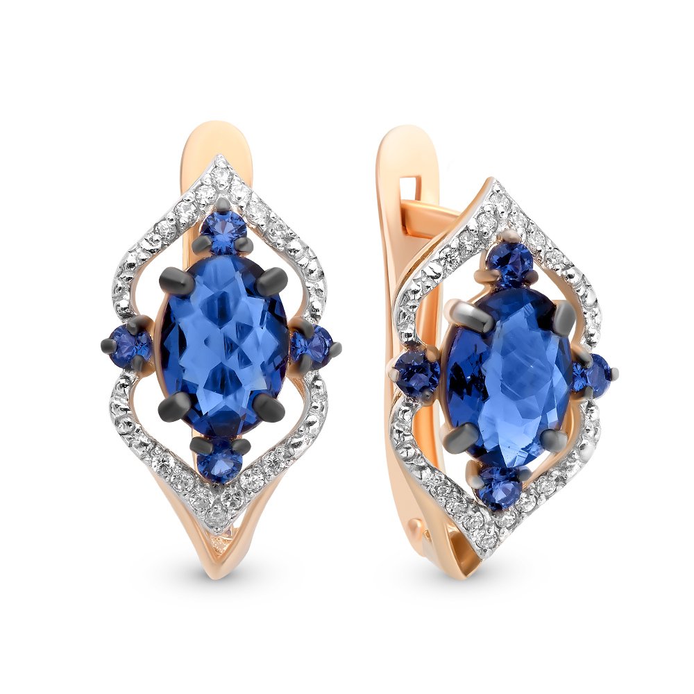 

Серьги из красного золота с сапфиром, бриллиантом 585Gold 102005426, 102005426