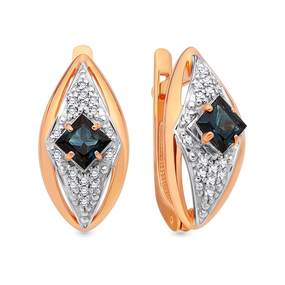 

Серьги из красного золота с сапфиром, бриллиантом 585Gold 102005372, 102005372
