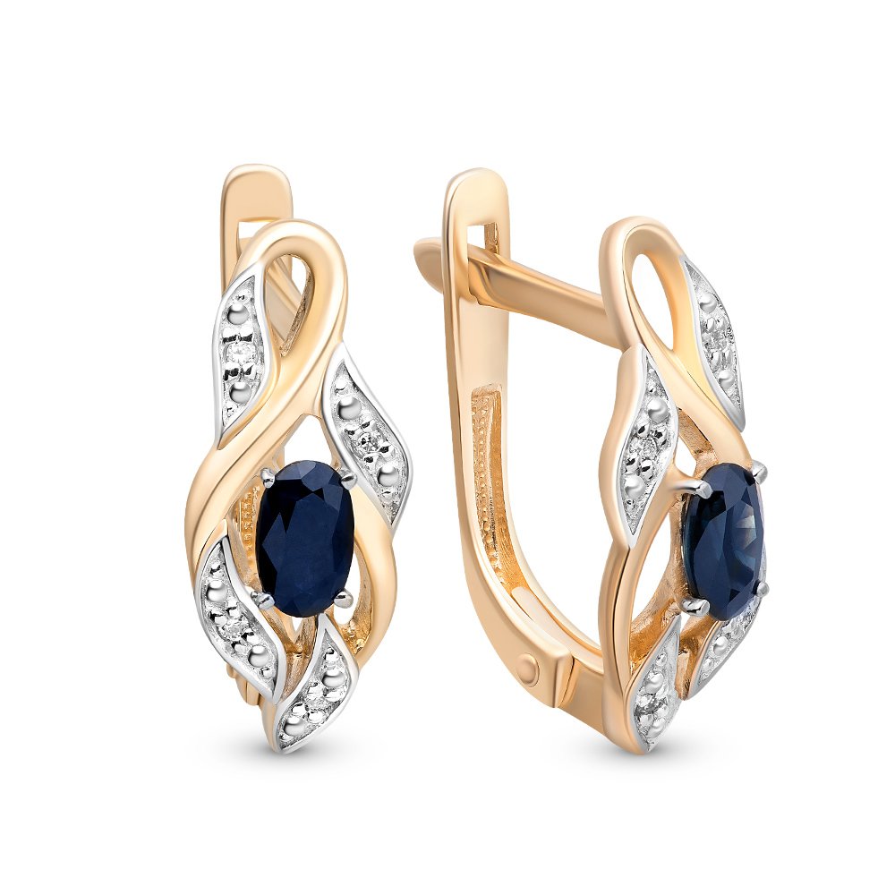 

Серьги из красного золота с сапфиром, бриллиантом 585Gold 102005369, 102005369