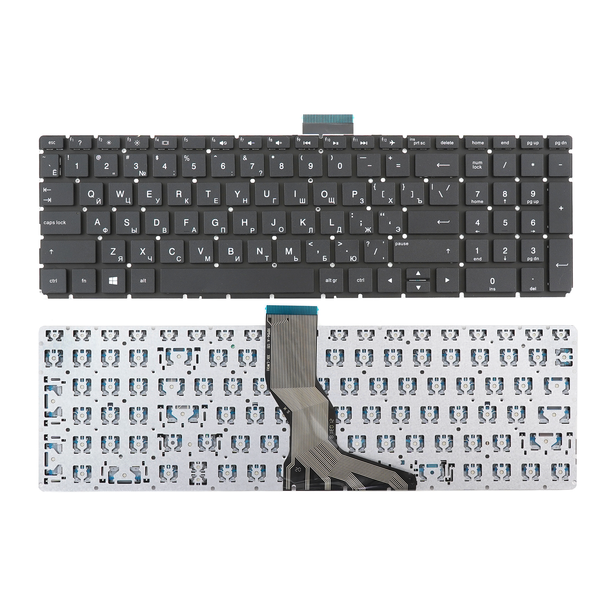 Клавиатура Azerty для ноутбука HP Pavilion 15-bs/ 250 G6/ 255 G6 черная без рамки PK132043A00