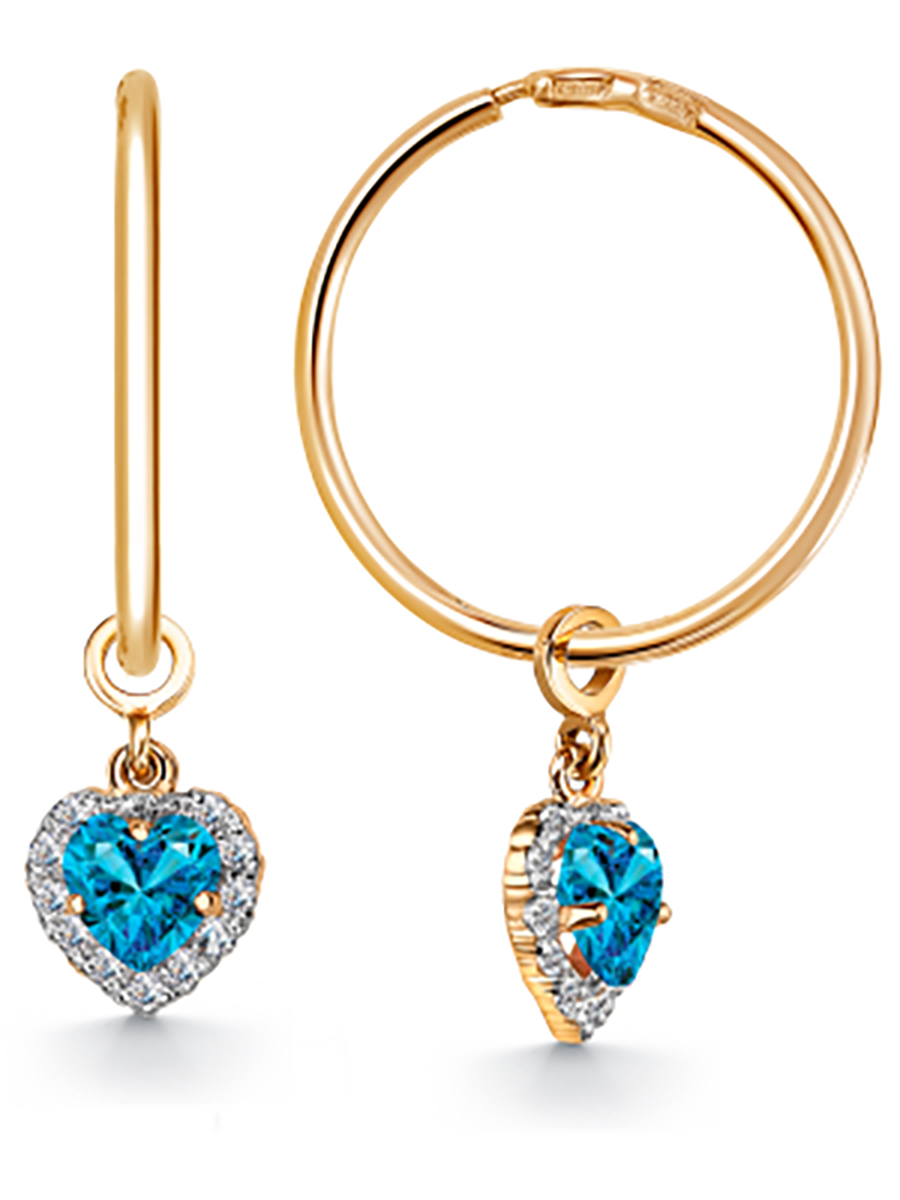 

Серьги Сердечки с 24 фианитами из серебра с позолотой Вероника С639-1718-15,0М2, С639-1718-15,0М2