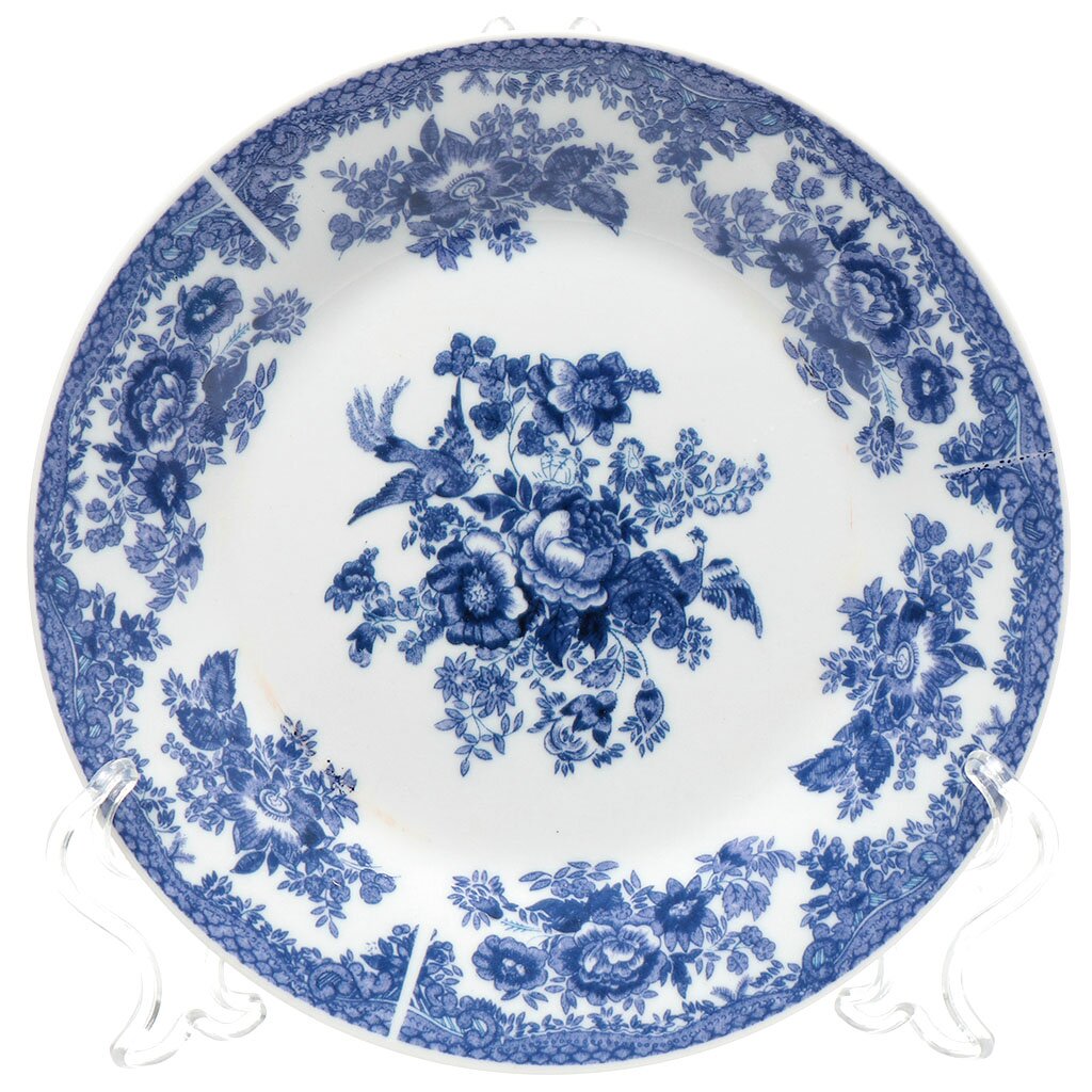 

Тарелка десертная, керамика, 18 см, круглая, Жар-Птица, Daniks, Белый;синий