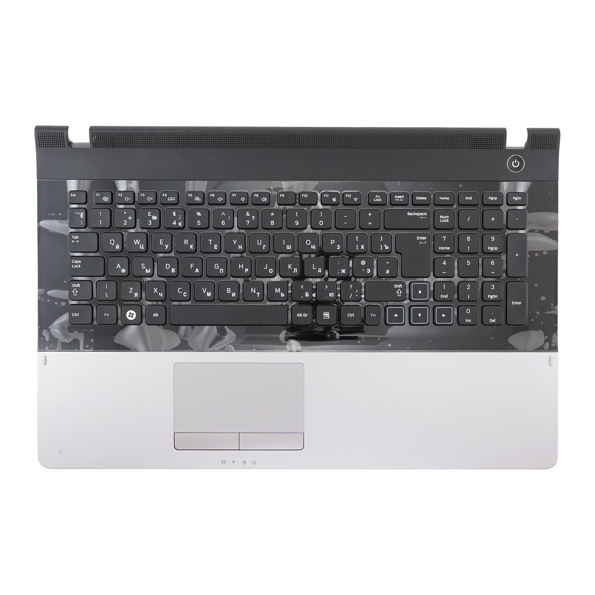 Клавиатура Azerty для ноутбука Samsung NP300E7A/ NP305E7A с серым топкейсом