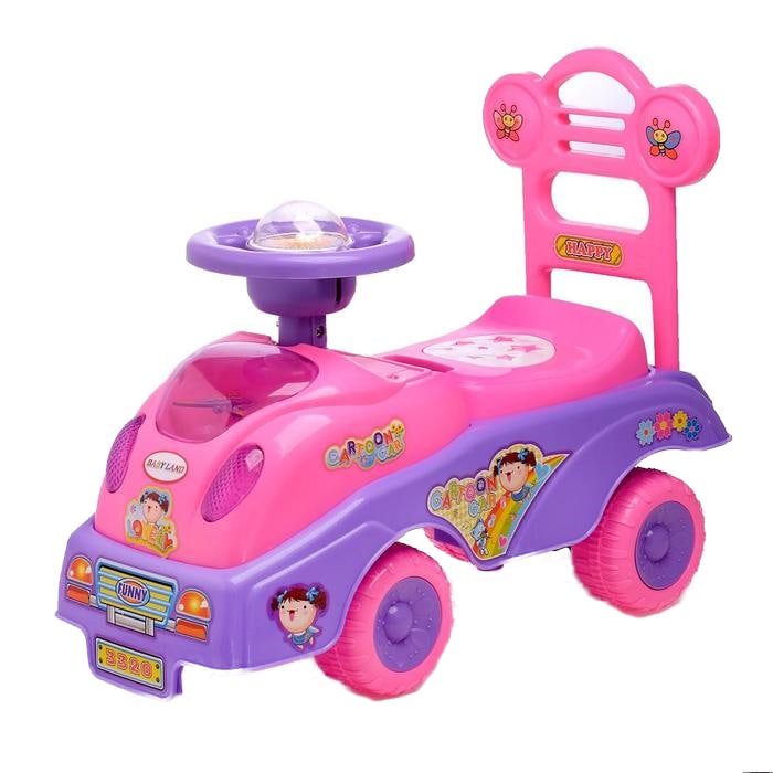 фото Толокар qunxing машинка для девочки с музыкой цвет розовый 520598