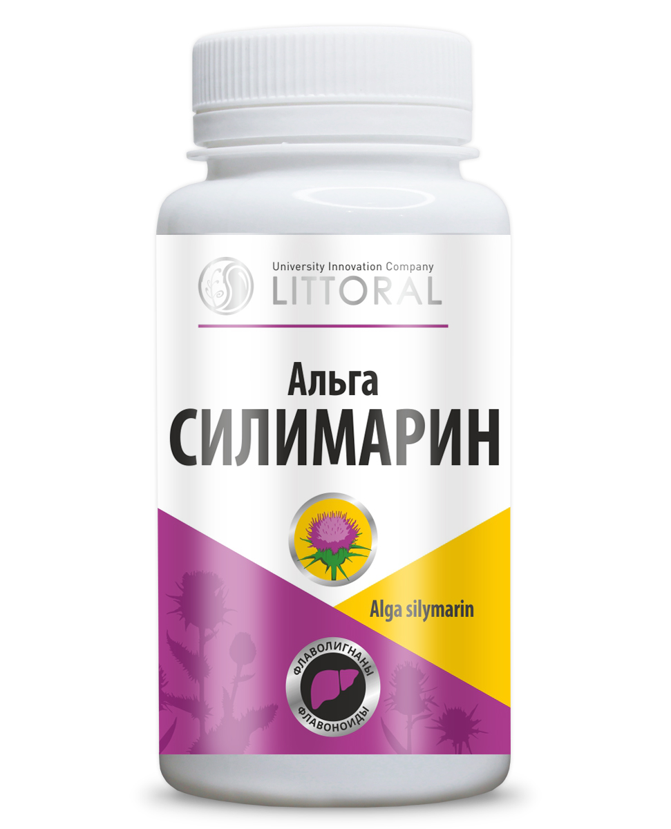

Альга Силимарин Littoral капсулы 0,5 г 90 шт., Альга Силимарин
