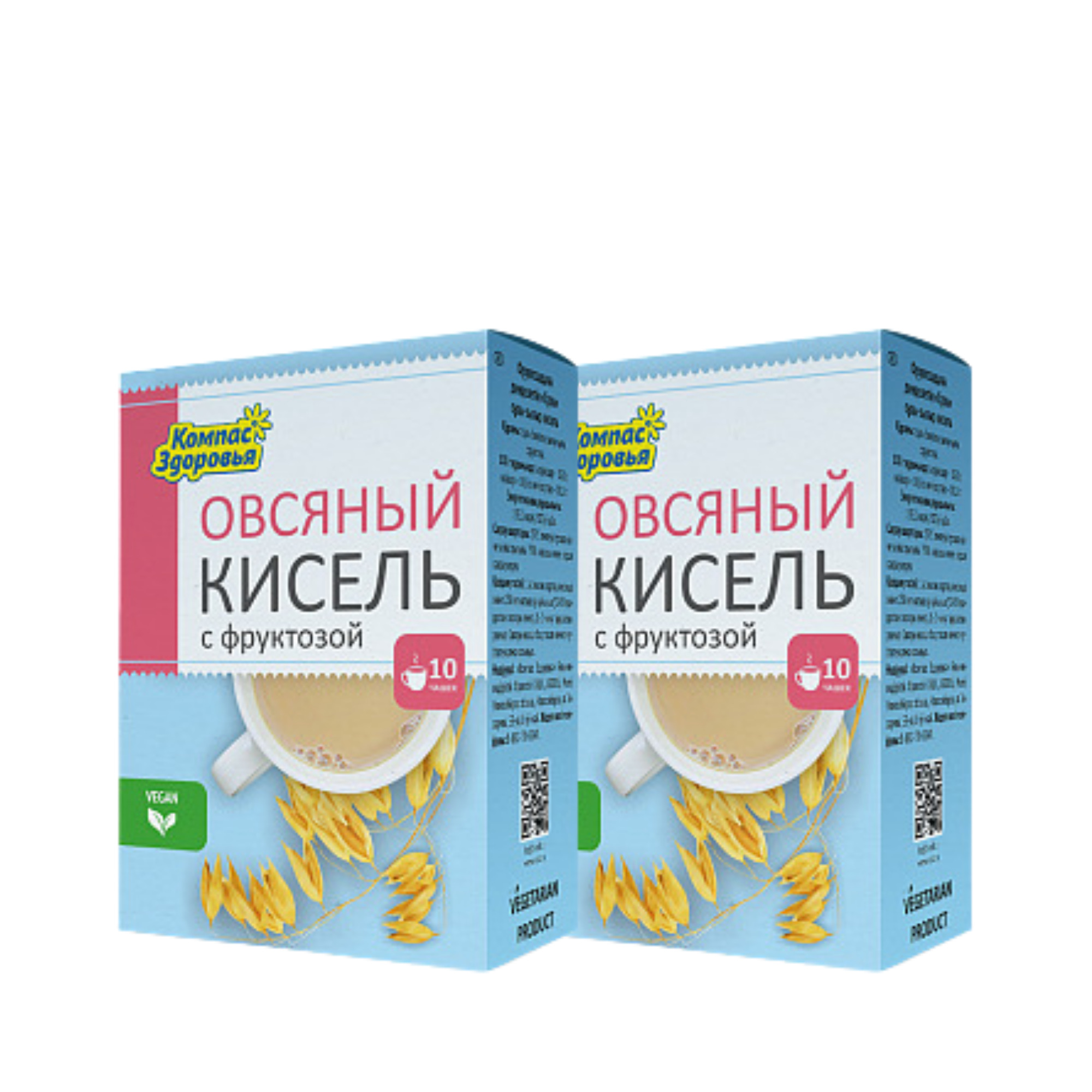 Кисель овсяно-льняной Компас здоровья "Овсяный" на фруктозе 150 гр. (2 шт. в наборе)